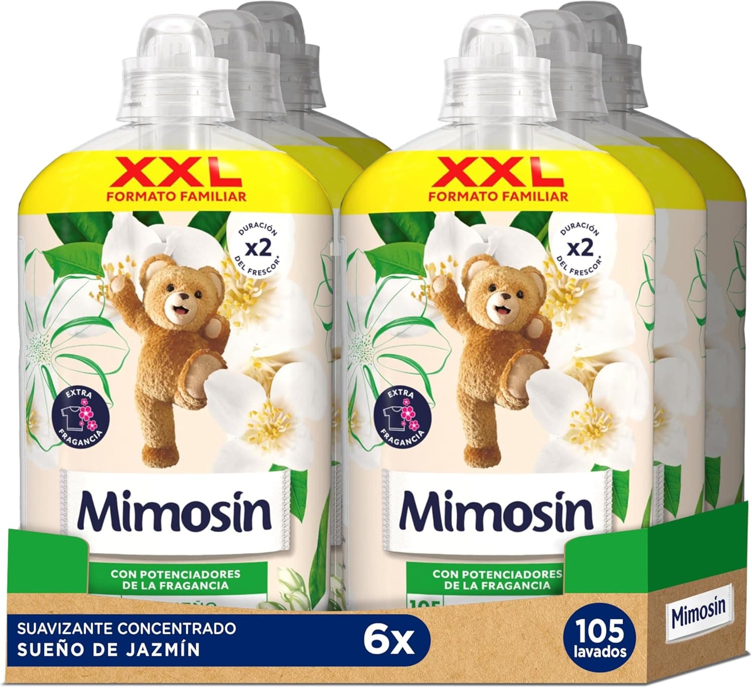 Mimosín Suavizante concentrado, sonho de jasmim, 6 x 105 lavagens