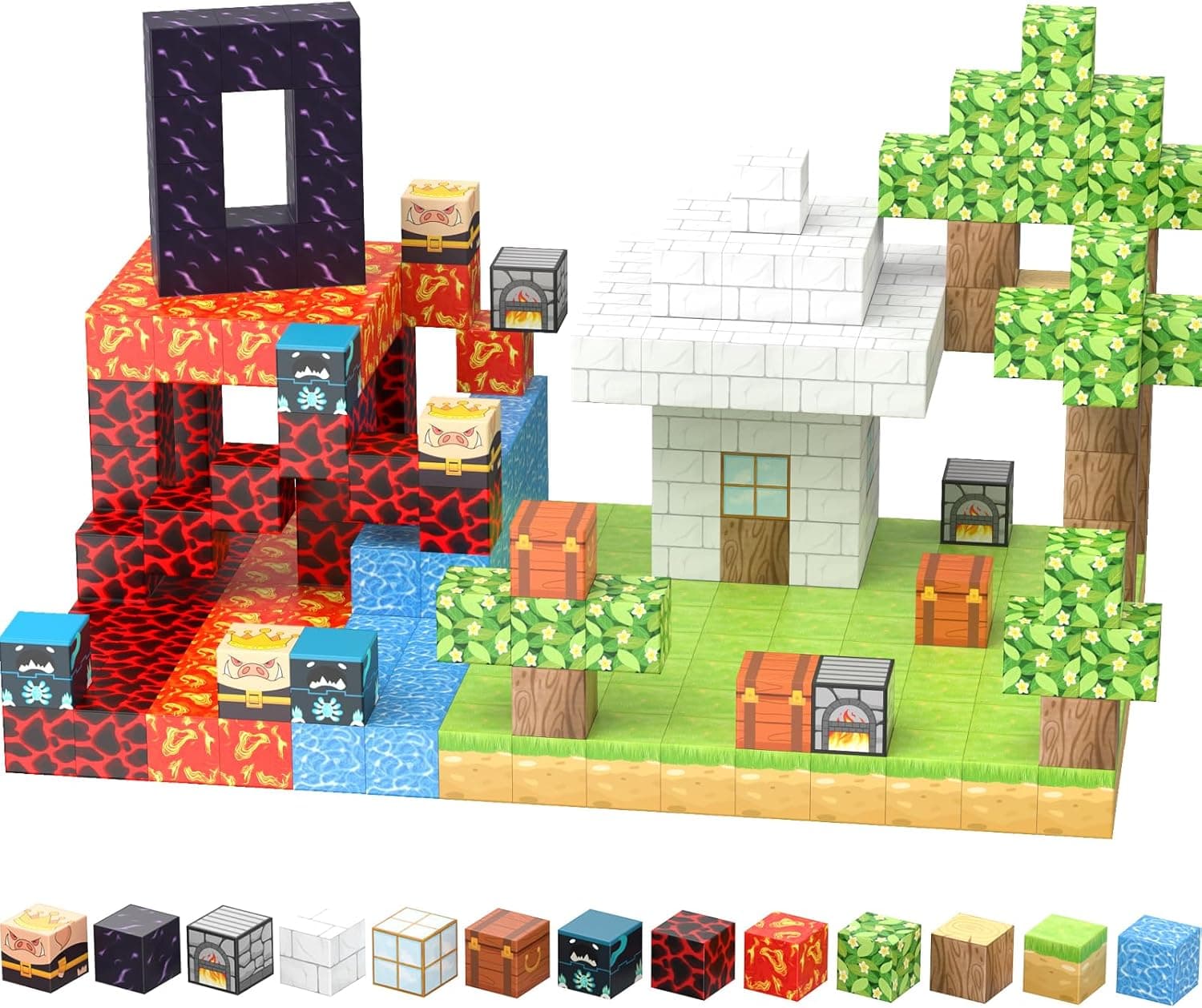 Blocos de construção magnéticos 100 peças, brinquedos sensoriais STEM, brinquedos de blocos de construção para meninos e meninas de 3 anos, brinquedos criativos de blocos de construção magnéticos