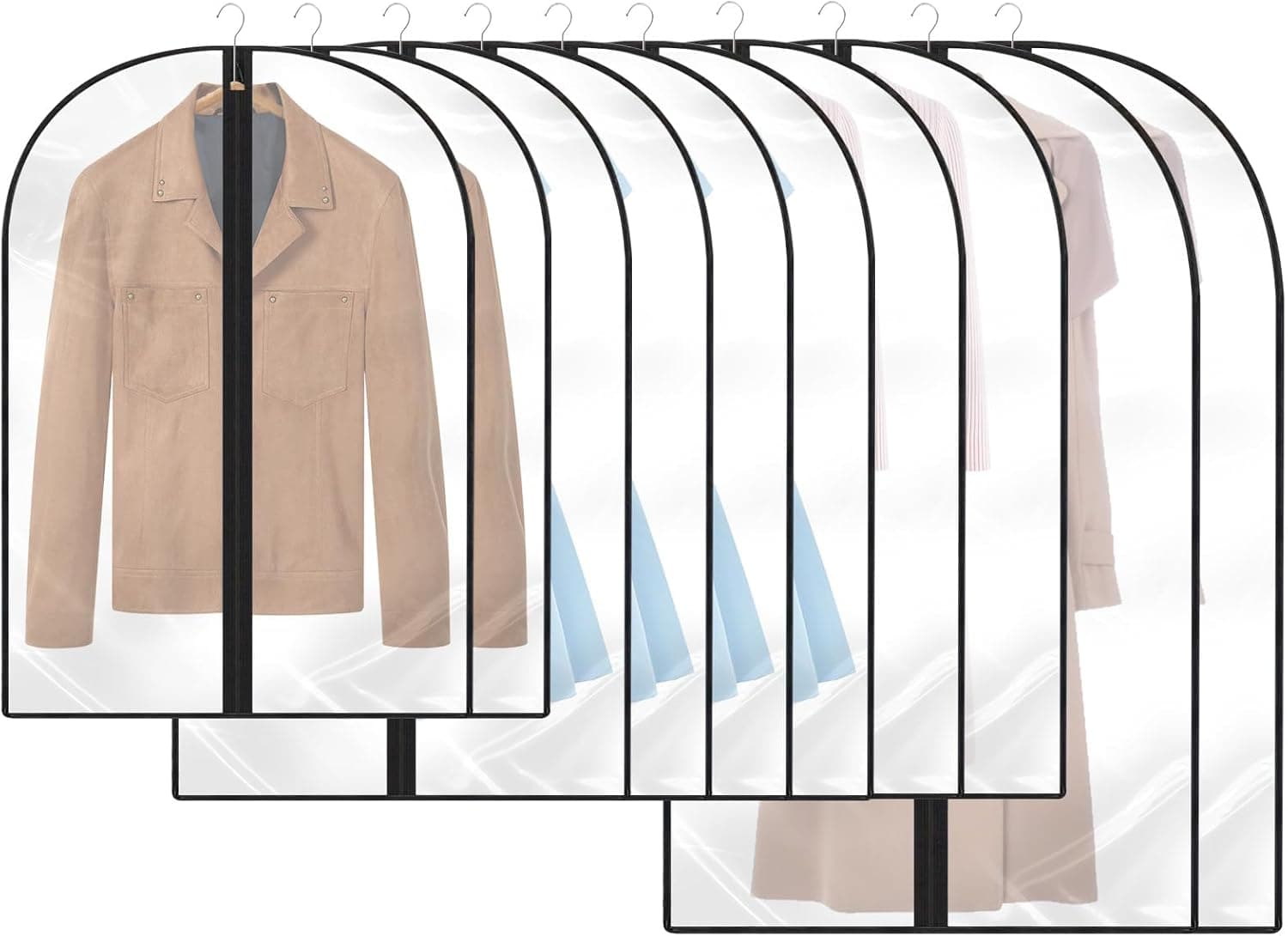 12 capas anti-pó transparentes para roupa, para camisas, casacos, vestidos