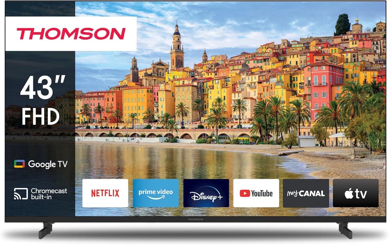 Thomson 109 cm (43 polegadas) Google TV FHD controlo de voz triplo Tuner Smart TV - 43FG2S14-2024