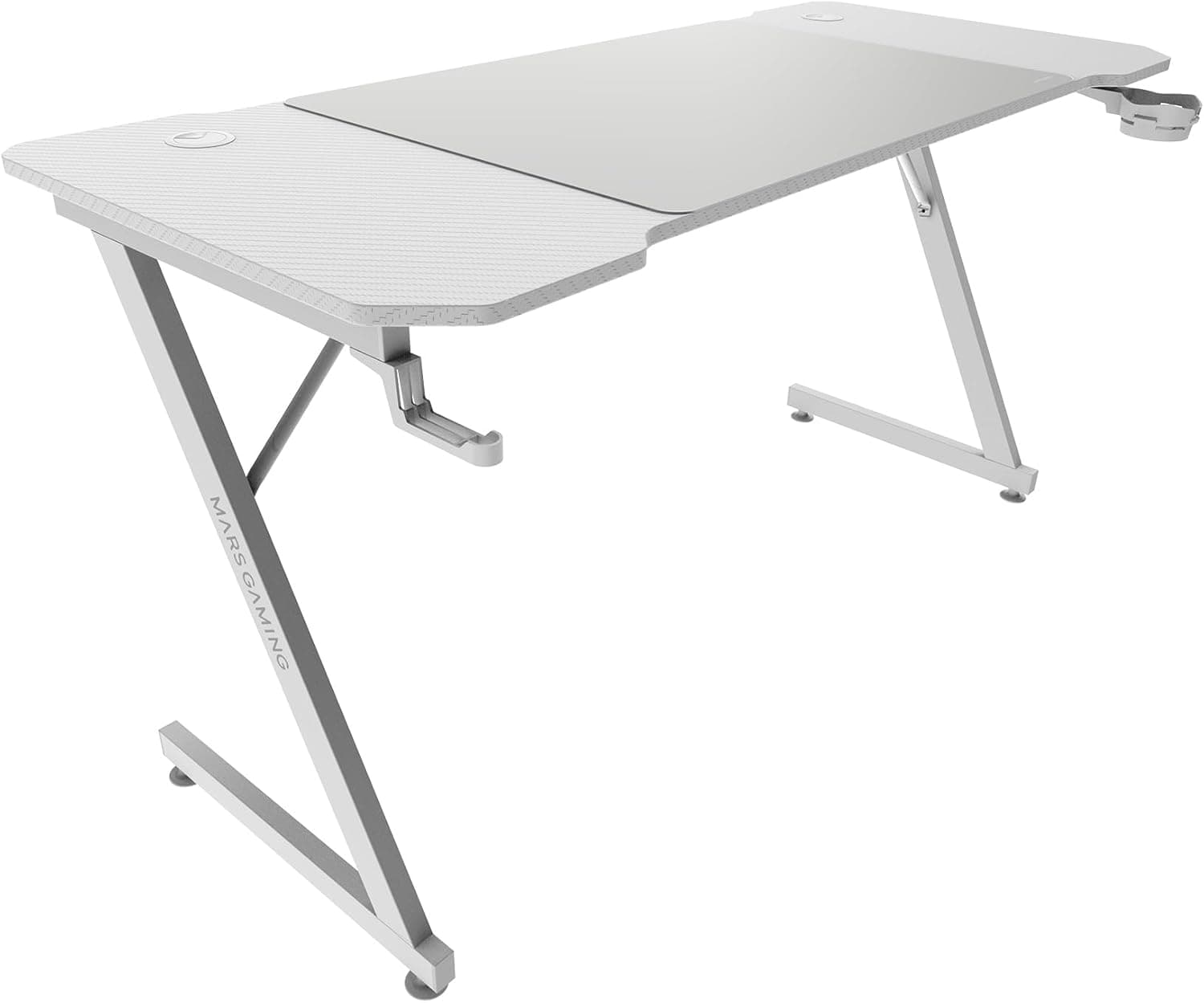 MARSGAMING MGDX140W Mesa Gaming, metal, branco, 140 x 60 cm