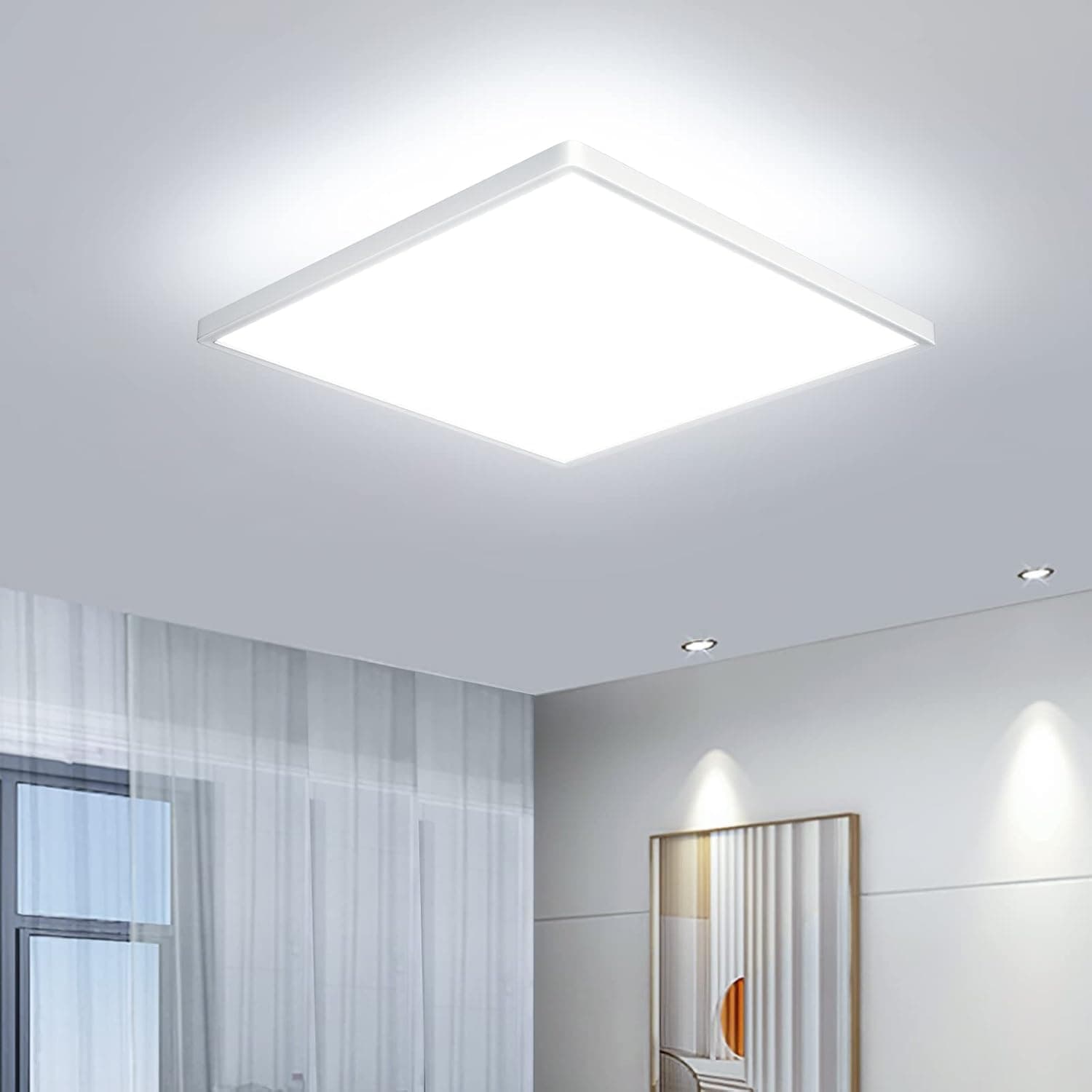 OTREN Candeeiro de teto LED, teto quadrado 6500 K, IP44 luz de teto moderna para quarto infantil casa de banho cozinha sala de estar, 23 cm 1800 LM