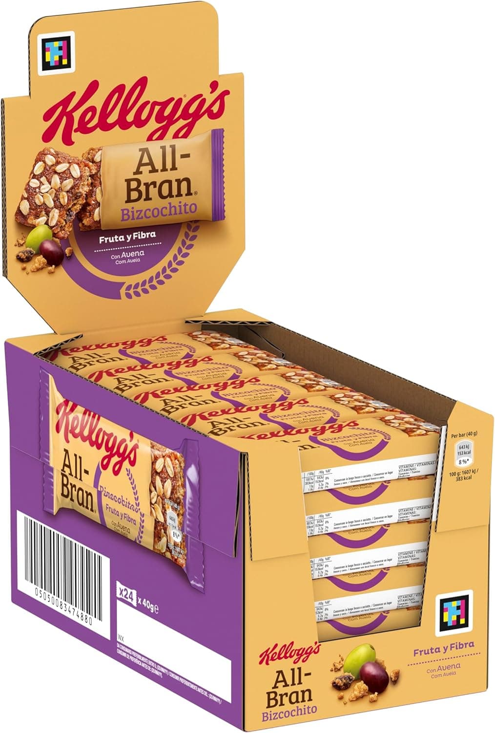All Bran 5247488000 Biscoito de fruta e fibra, 24 x 40 g
