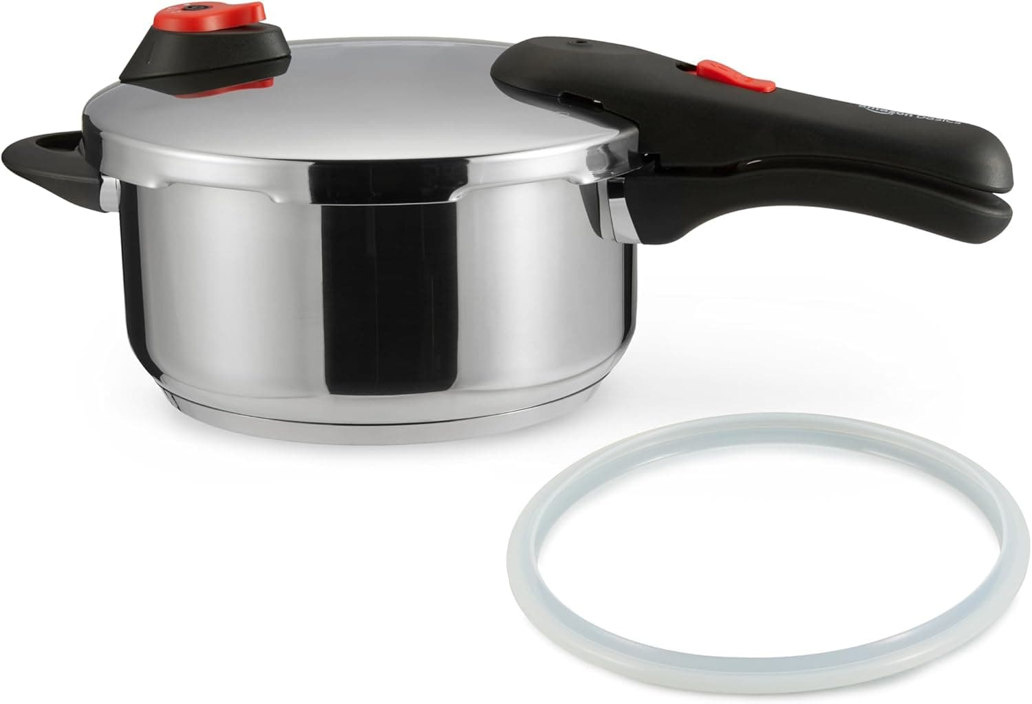 Amazon Basics Panela de pressão de aço inoxidável, adequada para indução, 4 litros, prateado