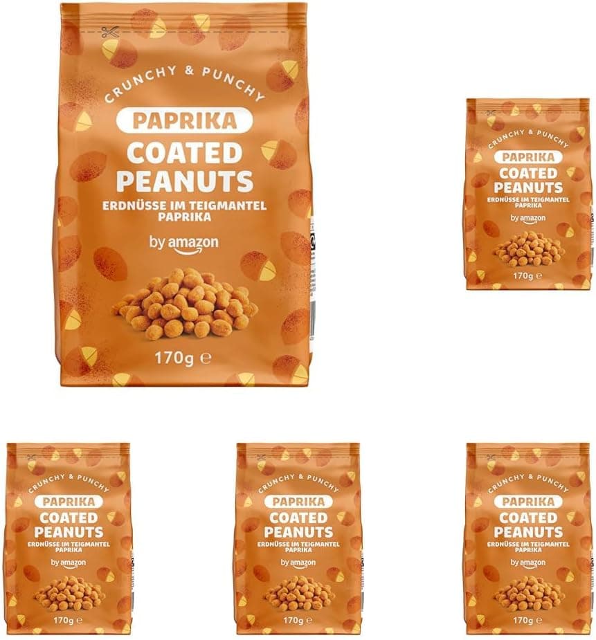 by Amazon Amendoins cobertos sabor da páprica, 170 g (embalagem de 5)