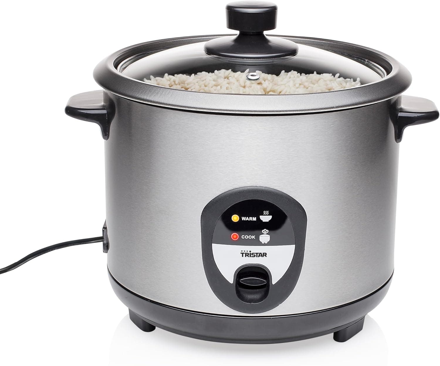 Tristar Arrozeira, panela de arroz com capacidade para 0,6 L, conserva a temperatura, desliga-se automaticamente, inclui copo de graduado, espátula e colher com 300 W