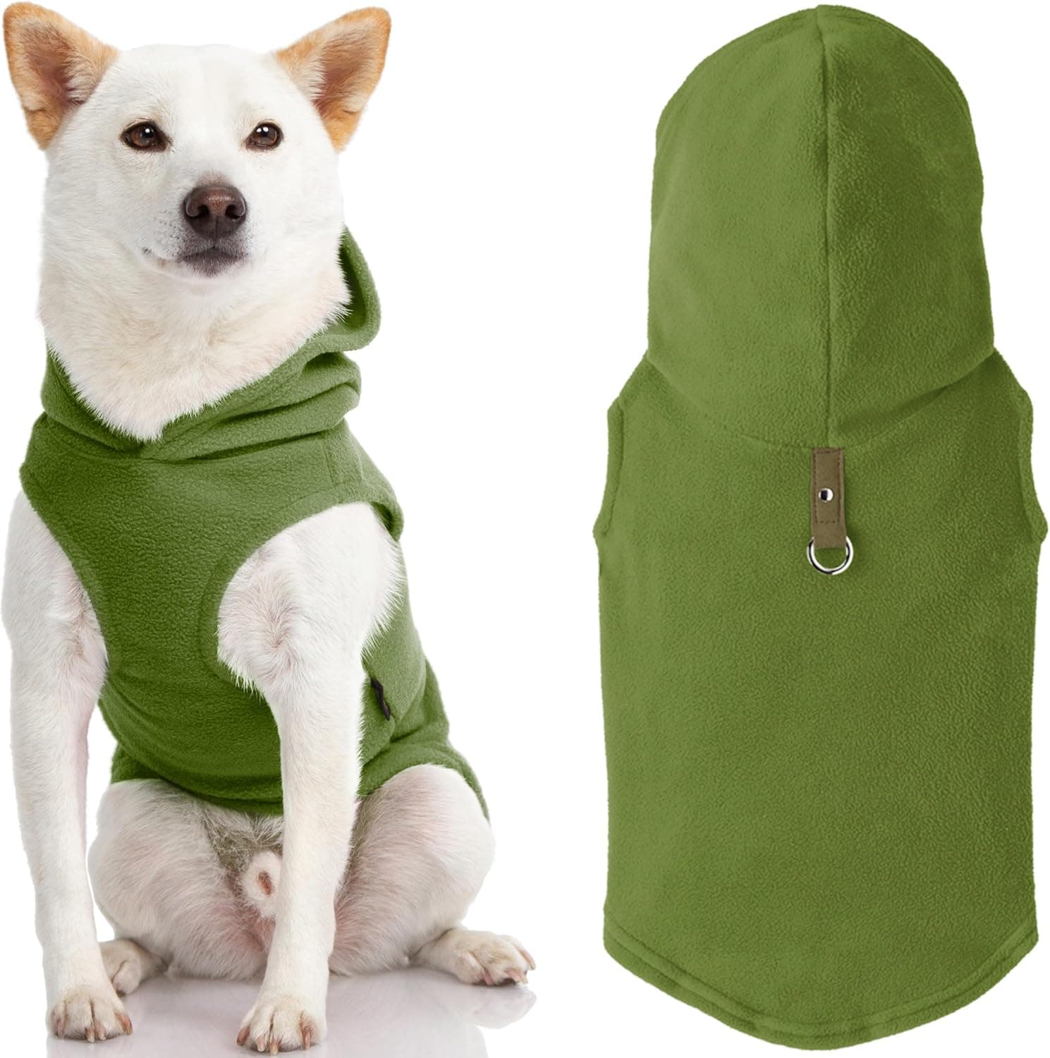 Gooby Todos os dias forro polar clima frio cão colete de pele com capuz para cães pequenos,