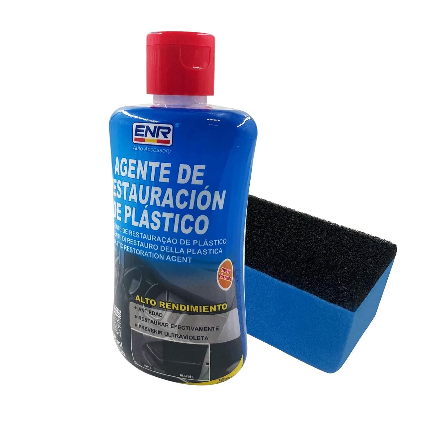 Enerfero | Renovador de plásticos e borrachas para automóvel com esponja premium 200 ml