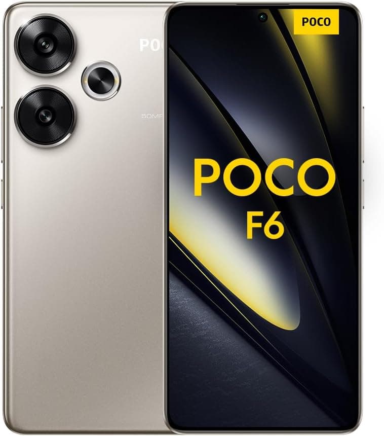 Xiaomi Poco F6 - Smartphone de 12 + 512 GB, Snapdragon 8s Gen 3, ecrã AMOLED de 120 Hz, carregamento turbo de 90 W, câmara dupla de 50 MP com OIS, titânio 