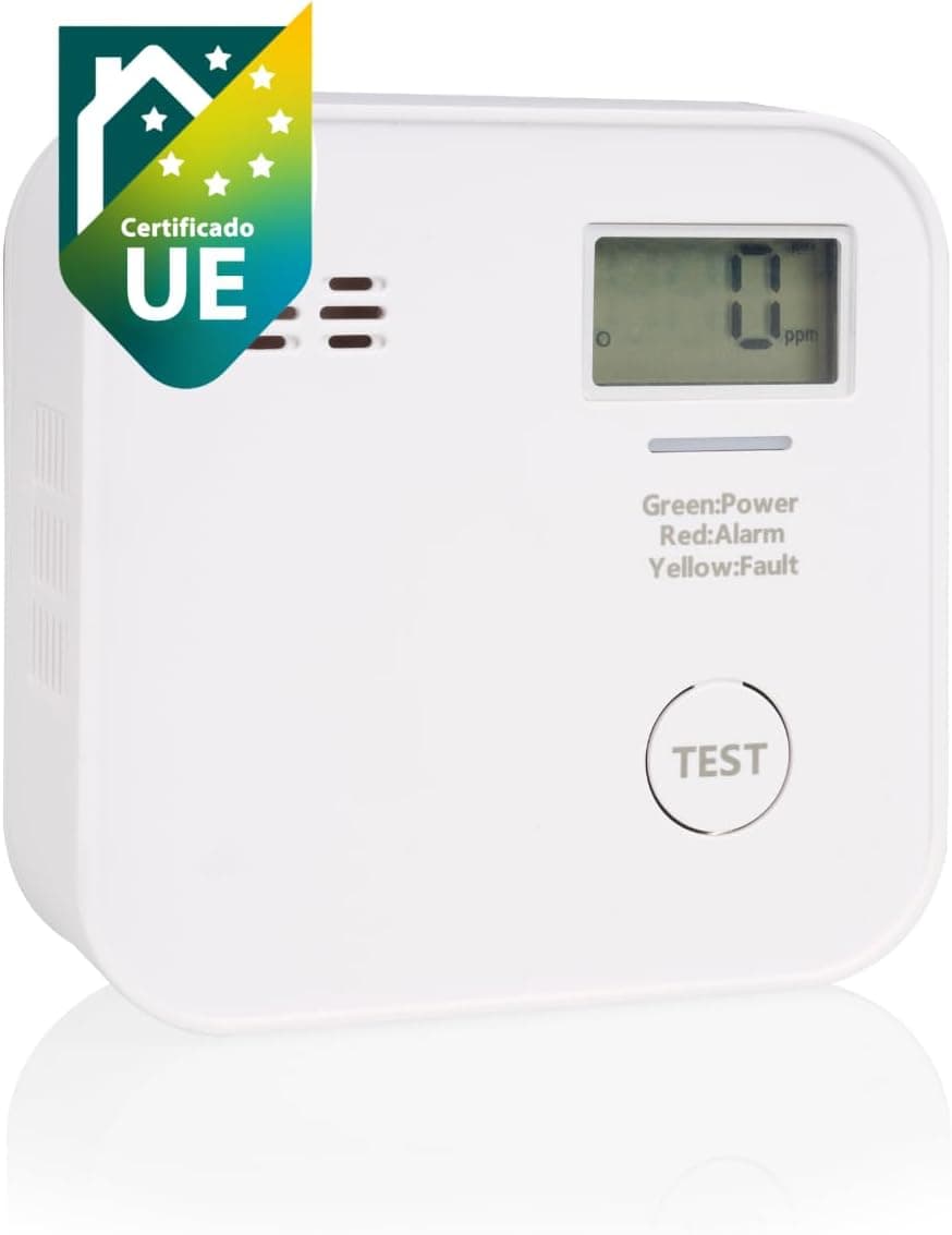 Smartwares Detector de CO (monóxido de carbono) - pilha de 10 anos, ecrã e indicador LED, botão de teste - FGA-13091