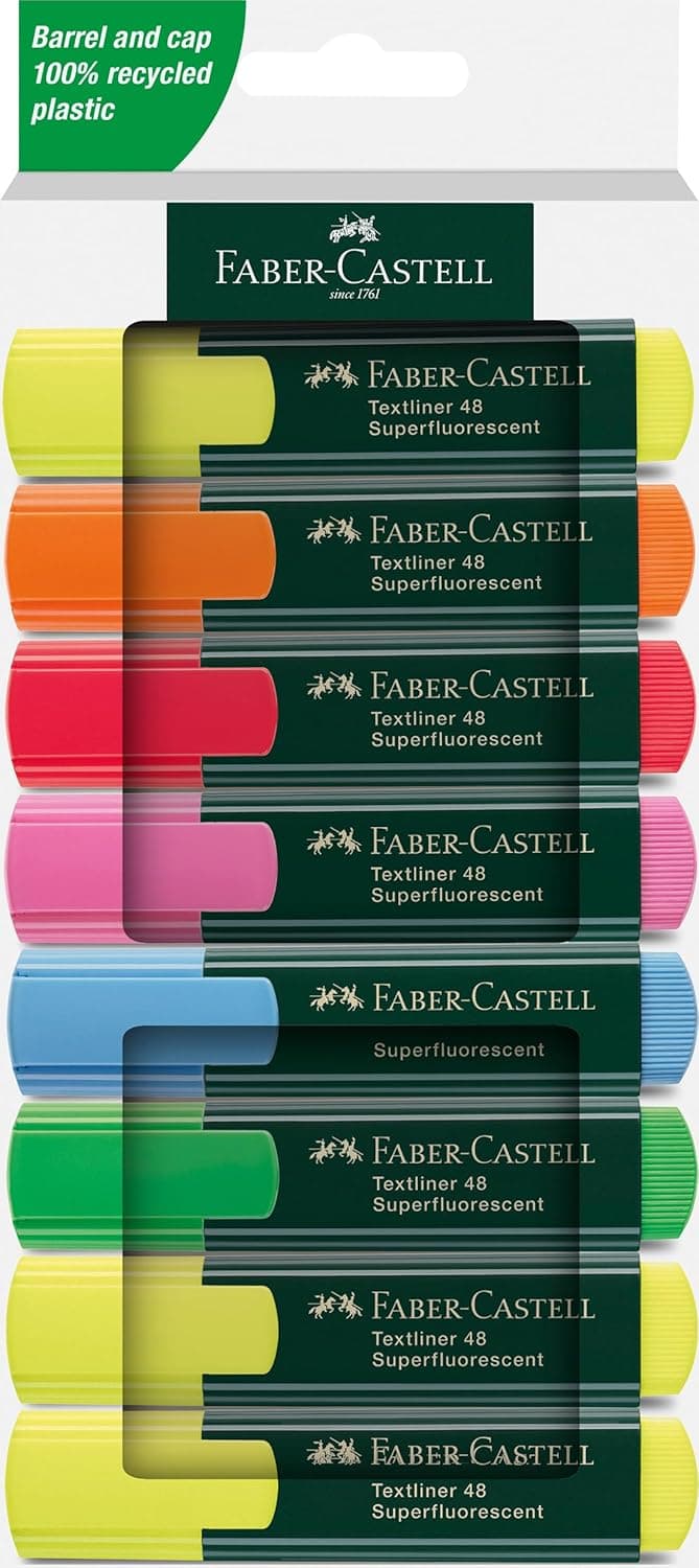 Faber-Castell 254848 Pack de 8 destacadores Textliner 1548 - multicolorido