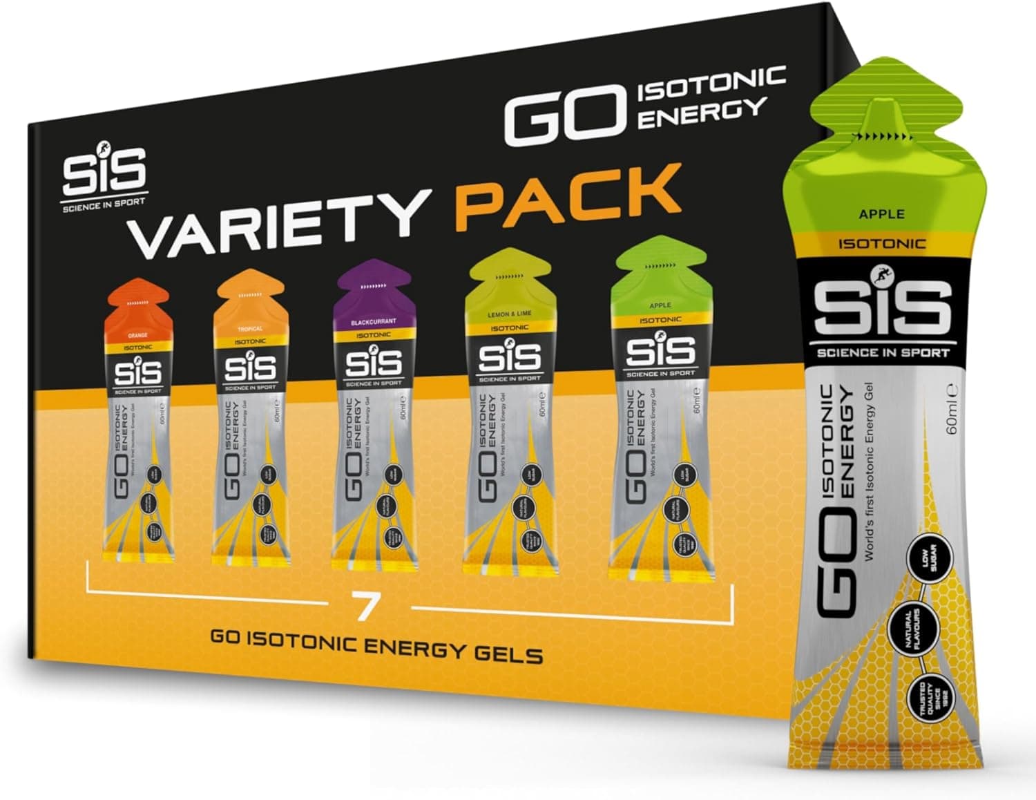 Science in Sport GO Gel energético isotónico 7 cx 60 ml variado, vegano - Formulação isotónica com 22 g de carboidratos, bom fornecedor de energia, alternativa ideal para bebidas isotónicas
