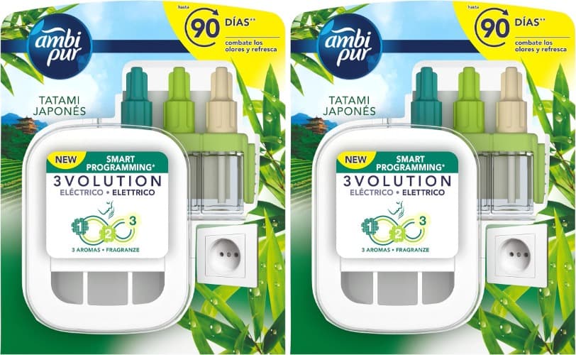 Ambi Pur 3Volution Frescor da Manhã | Ambientador elétrico com 3 fragrâncias, 20 ml