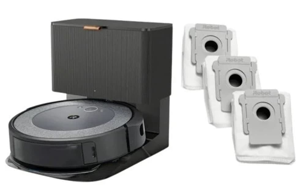 iRobot Roomba Combo i5+ Robot Aspirador Limpador de Chão com Base de Esvaziamento Automático + Pack 3 Sacos 