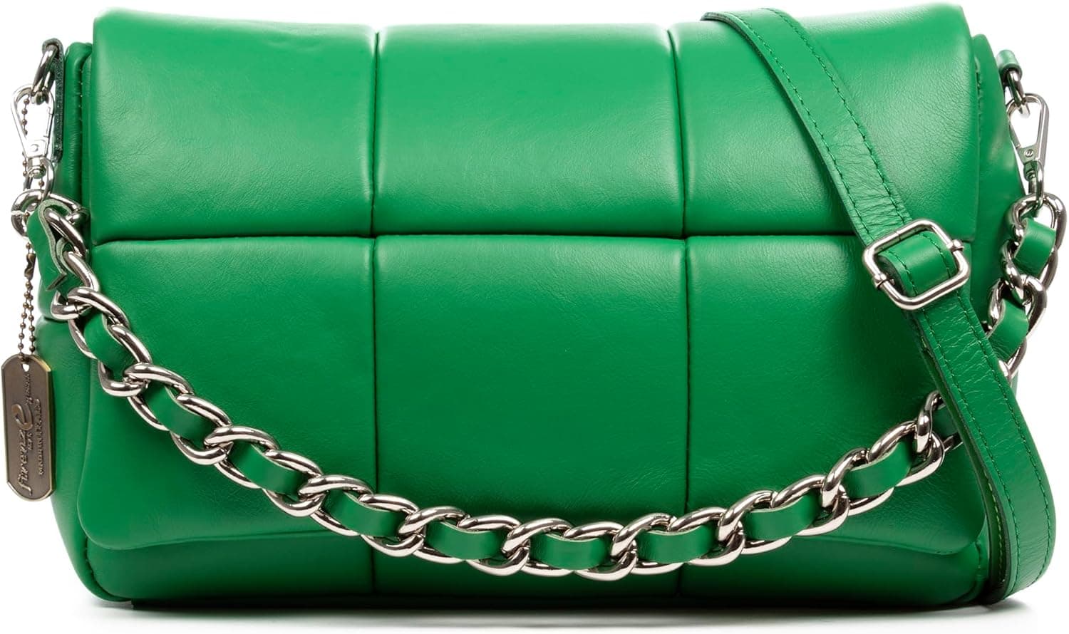 FIRENZE ARTEGIANI. Amorosi bolsa de ombro para mulher. Pele autêntica acabamento Sauvage acolchoado. 31 x 15 x 21,5 cm