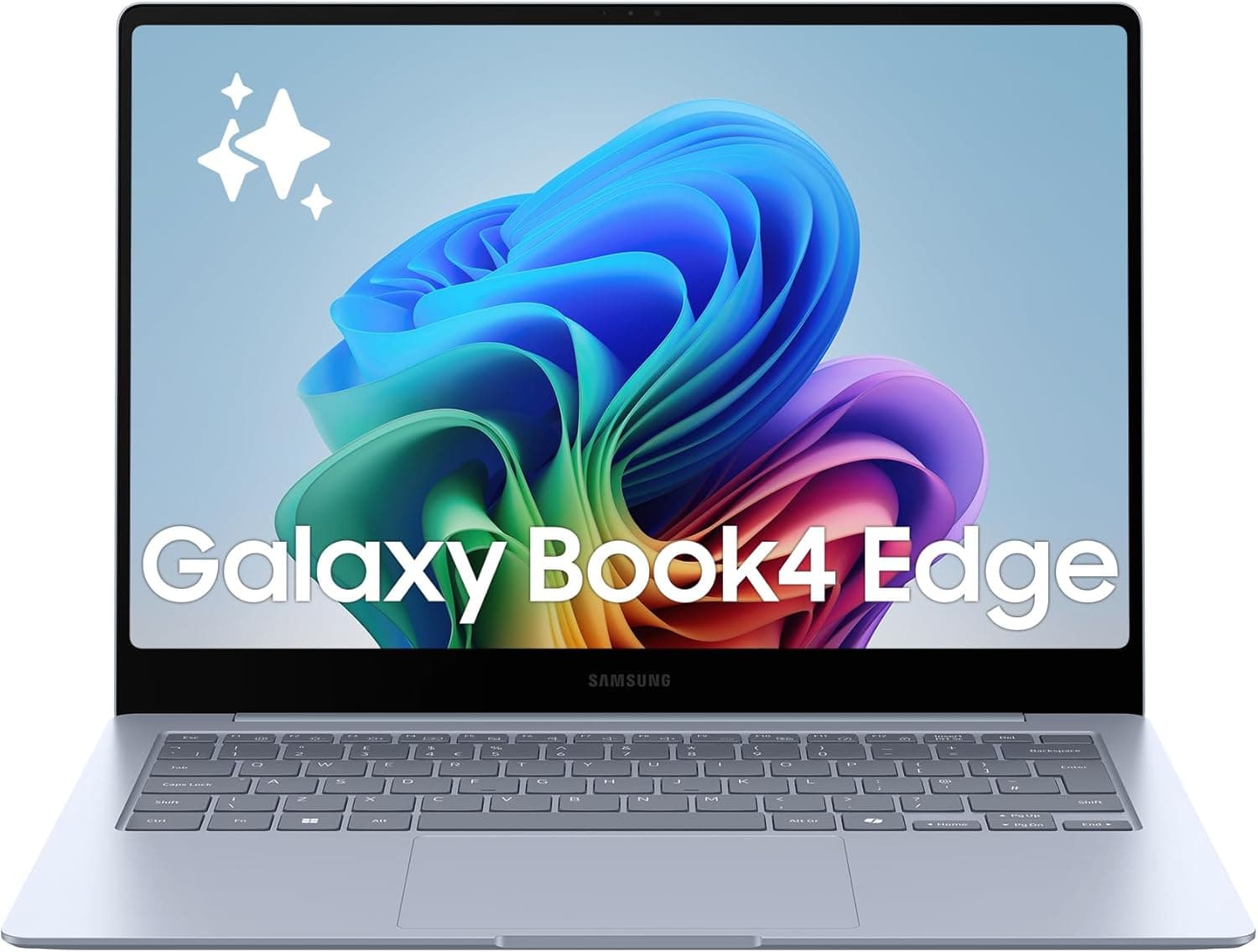 Samsung Galaxy Book4 Edge, computador portátil IA Copilot+, PC HDR de 14", Snapdragon X Elite X1E-80-100, 16GM RAM, 512 GB SSD, Qualcomm Adreno GPU, Windows 11 Home, azul, teclado QWERTY espanhol