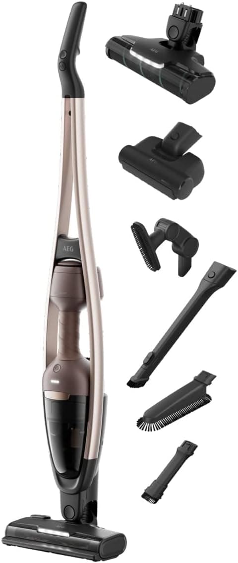 AEG AS62A252XN Clean 6000 Ult Aspirador sem cabo, 25,2 V, 55 min, tecnologia Brushrollclean, carga em 4,5 h, depósito de 0,35 l, tecnologia Cyclonic, 4 acessórios