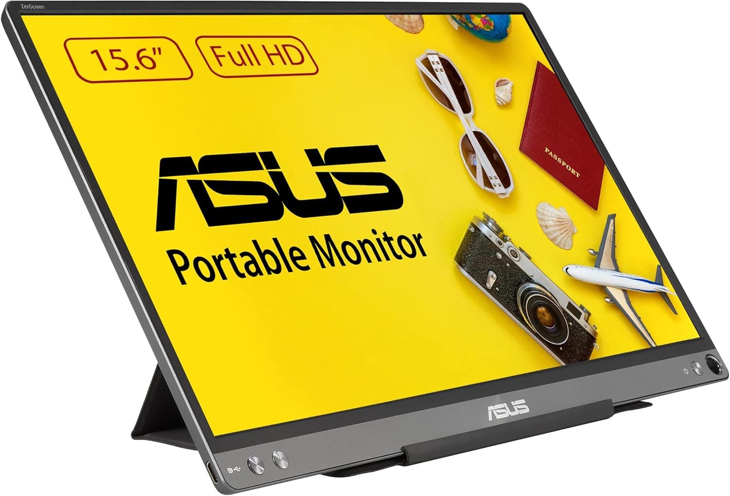 ASUS ZenScreen MB16ACE Monitor portátil USB de 15,6" FHD (1920 x 1080, conectividade híbrida, USB-C, anti-intermitência, luz azul de baixa intensidade, acabamento anti-reflexo), 250 cd/m², cinzento