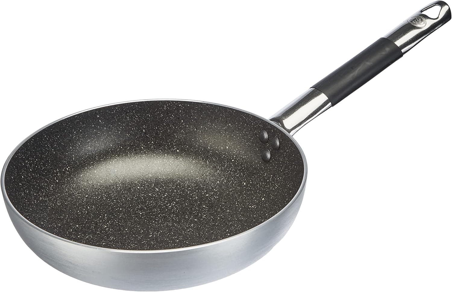 Pentole Agnelli ALSA111BINF24 Frigideira infinita de alta escareada, alumínio, com cabo tubular em aço inoxidável "Cool", 24 cm, prata
