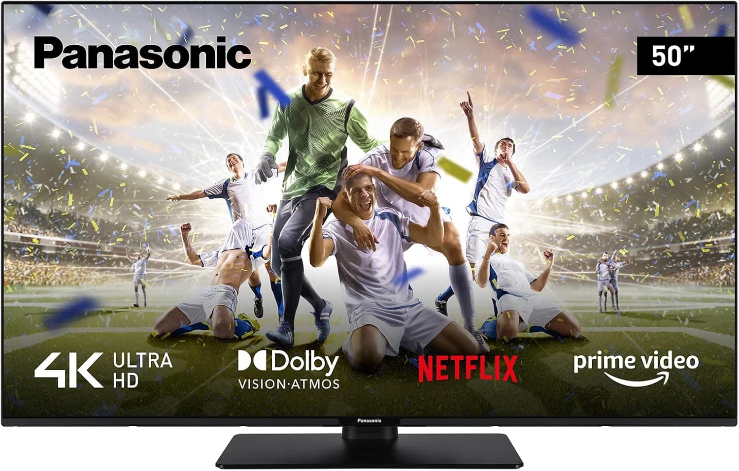 Panasonic TX-50MX600E, Smart TV LED 4K Ultra HD de 50 polegadas, alta gama dinâmica (HDR), Linux TV, Dolby Atmos e Dolby Vision, assistente do Google e Amazon Alexa, Bluetooth, preto
