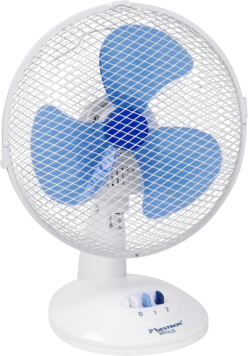 Bestron Desktop Fan, Swivel Function, Height: 35.5 cm, Ø 27 cm, 30 W, White Ø 27 White