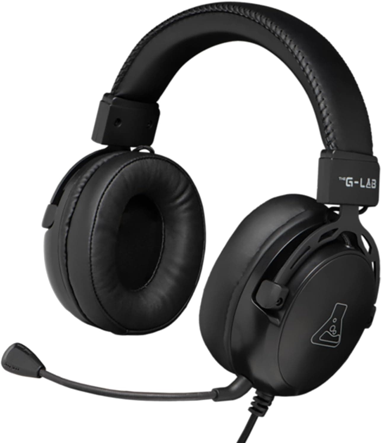 The G-Lab - Korp Titanium - Auriculares de jogo com cabo para PC/PS5/PS4 - Auriculares Gaming com microfone removível, Jack de 3,5 mm, som estéreo capacetes PS5 com controlo remoto - novo