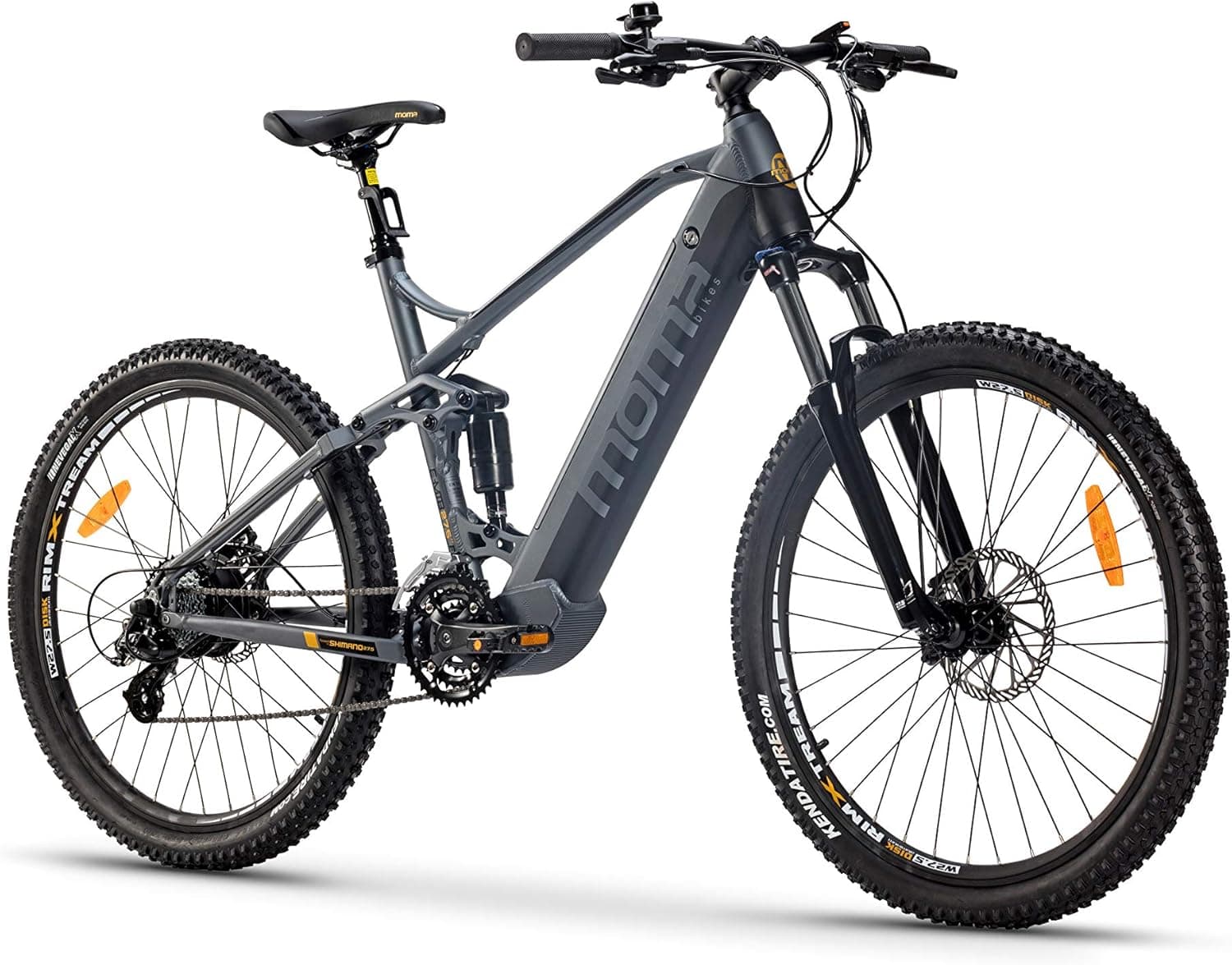 Moma Bikes Bicicleta elétrica, EMTB-27,5", Full Suspensão, Shimano 24 v, travões de disco hidráulicos, bateria interna e removível de lítio 48 V 13 Ah (vários tamanhos)