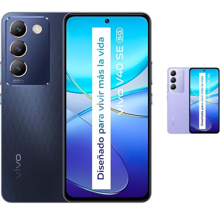 vivo V40 SE 5G Smartphone, telemóvel Android de 8 GB + 256 GB, ecrã AMOLED de 6,67" e 120 Hz, câmara tripla de 50 MP, bateria de 5000 mAh, telemóvel Dual SIM, preto
