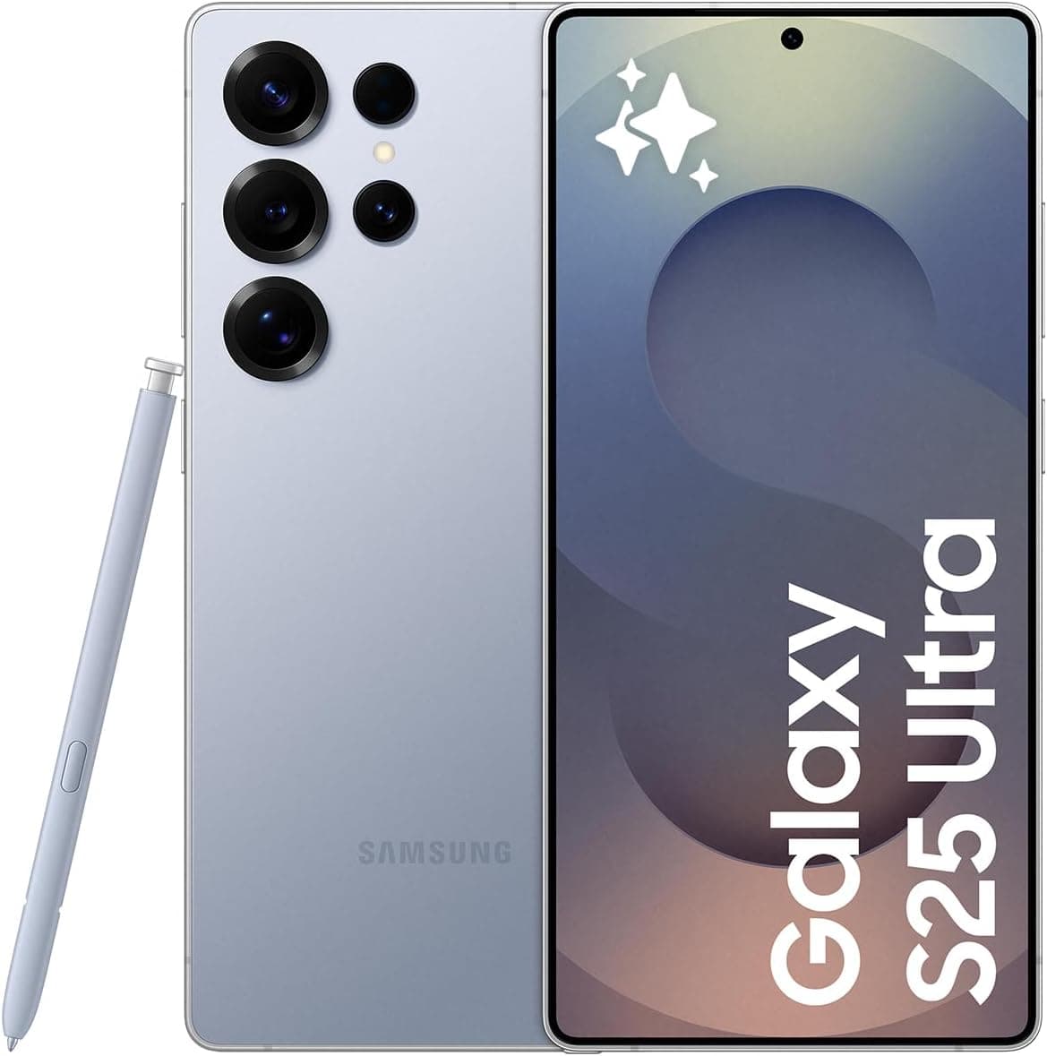 Samsung Galaxy S25 Ultra 1TB Telemóvel com IA, Galaxy AI, 12 GB RAM, câmara 200 MP, Dual SIM, IP68, garantia do fabricante 3 anos + 1 ano extra, titânio azul 