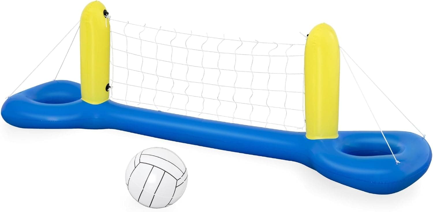 Bestway Water Polo Swimming Set | Conjunto insuflável com rede de voleibol e bola para brincadeiras na piscina