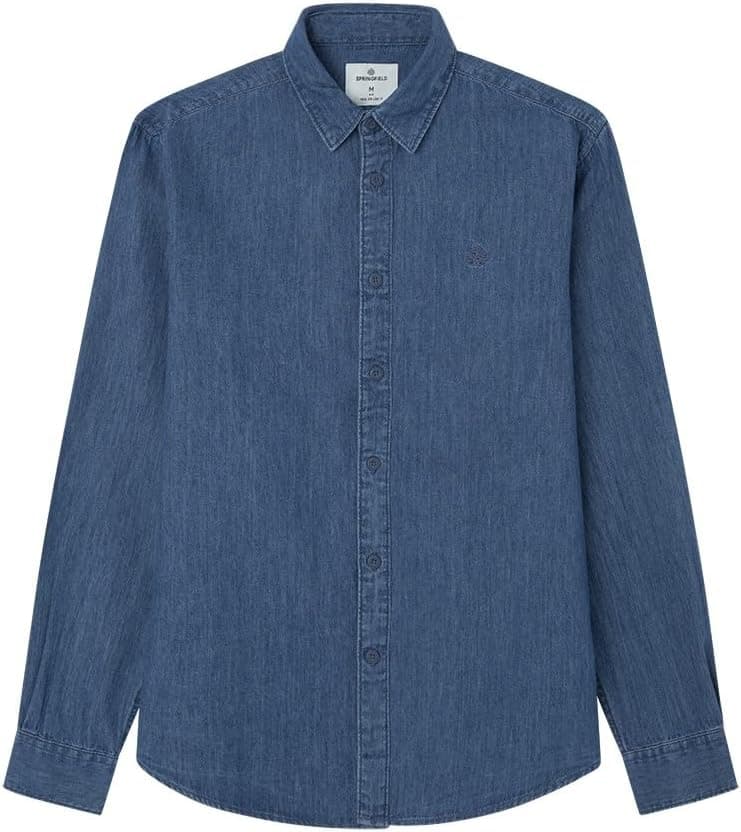 SPRINGFIELD Basic Denim | Camisa de ganga azul para homem