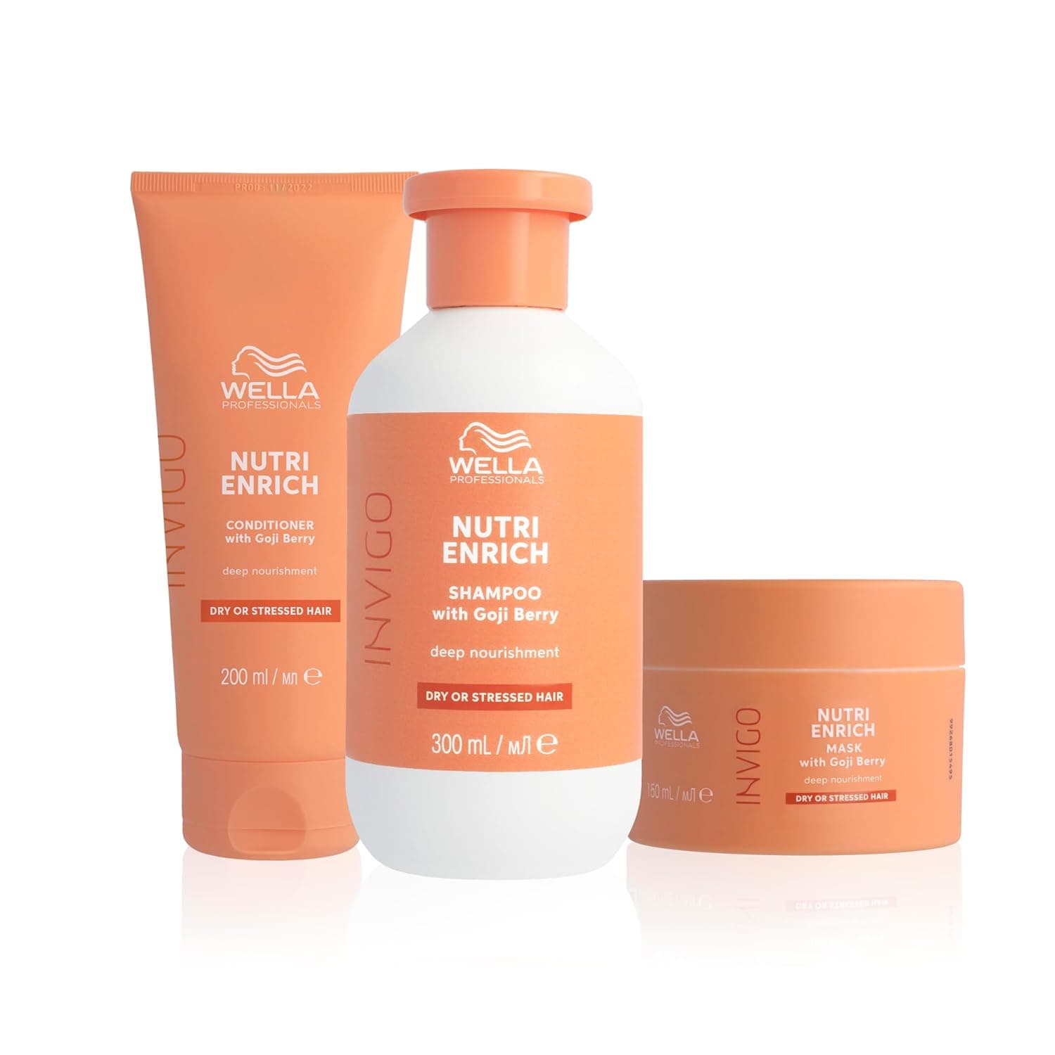 Wella Professionals Pack Invigo Nutri Enrich, nutrição e hidratação profunda, champô (300 ml) condicionador (250 ml) máscara (150 ml)