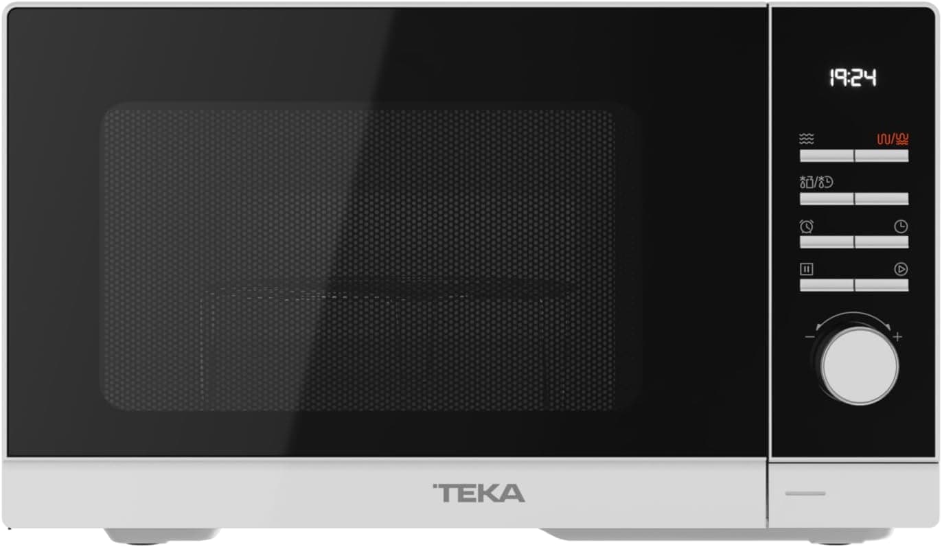 Teka MWE FS25 G WH- Microondas gratuitas instalação com brilho, capacidade de 25 l, 5 níveis de potência, saída de 900 W, micro-ondas com brilho 25 l, com prato giratório 28,8 cm, cor branca