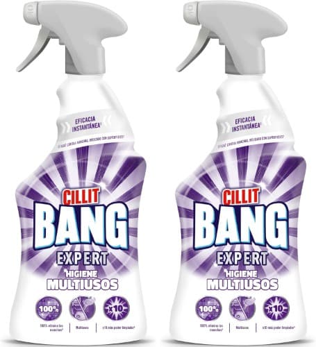 Cillit Bang Higiene Casas de Banho | Spray de limpeza com branqueador para azulejos, lavatórios e sanitários, 750 ml x 2