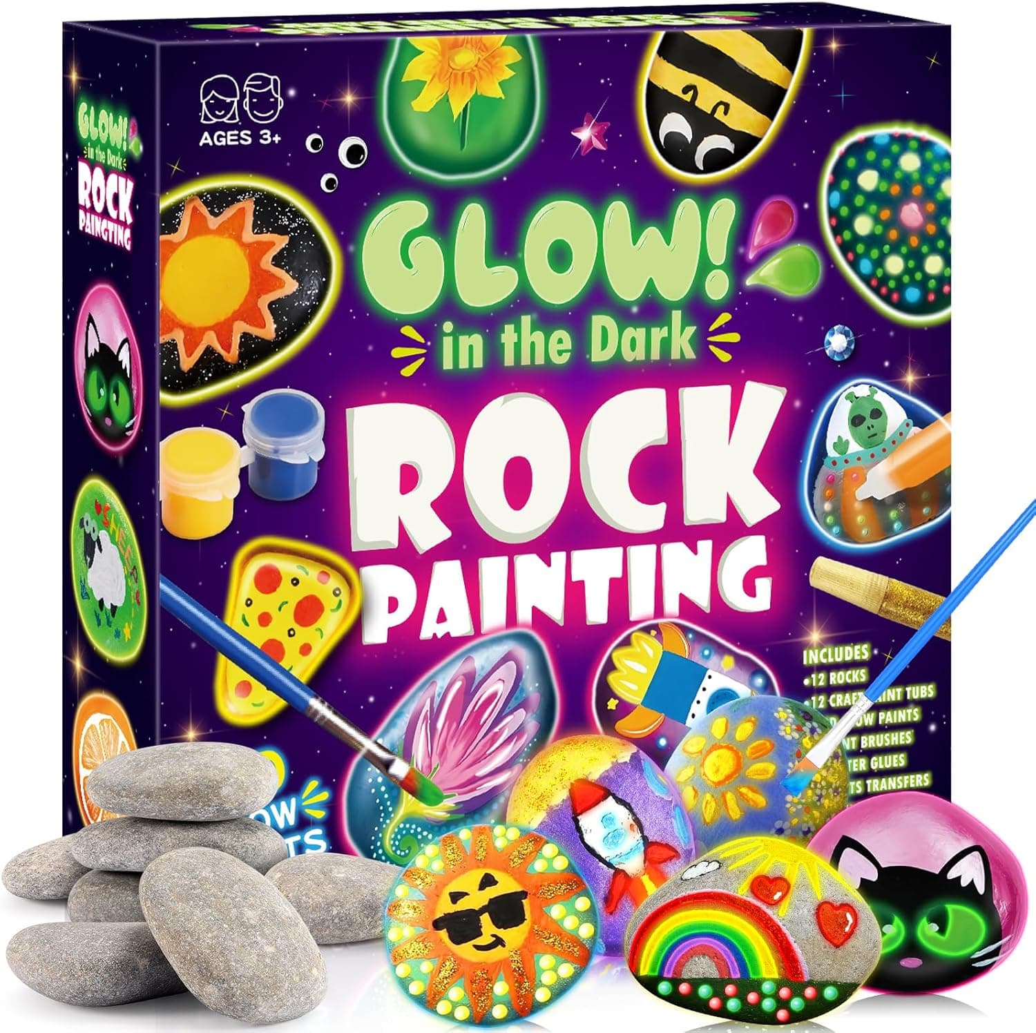 Kits de artesanato para crianças: kit de pintura em rochas