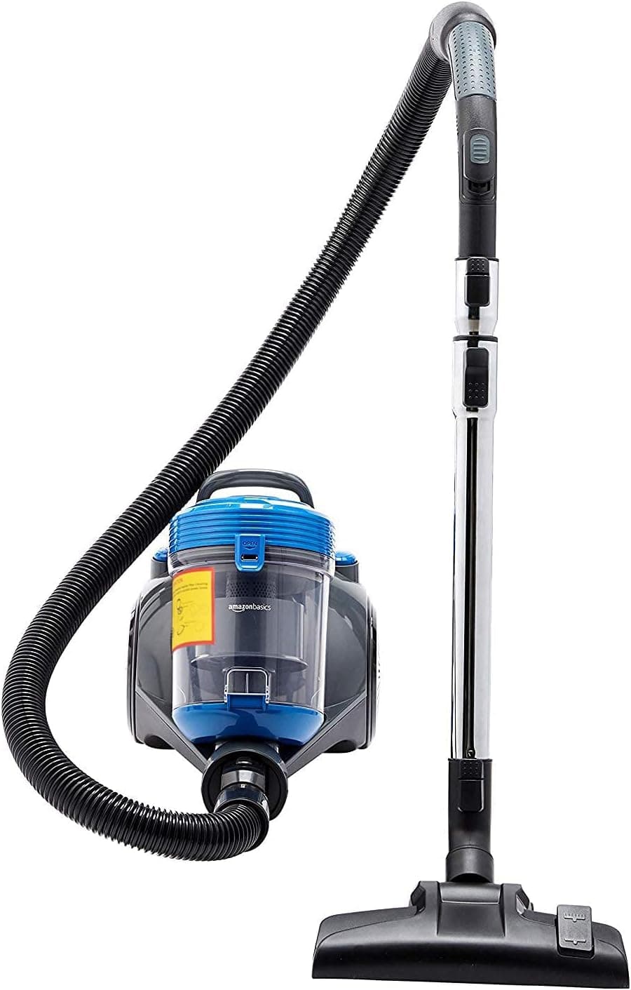 Amazon Basics Potente aspirador de cilindro sem bolsa, para pisos duros e tapetes, filtro HEPA, compacto e leve, 700 W, 2,0 L (UE), preto/azul