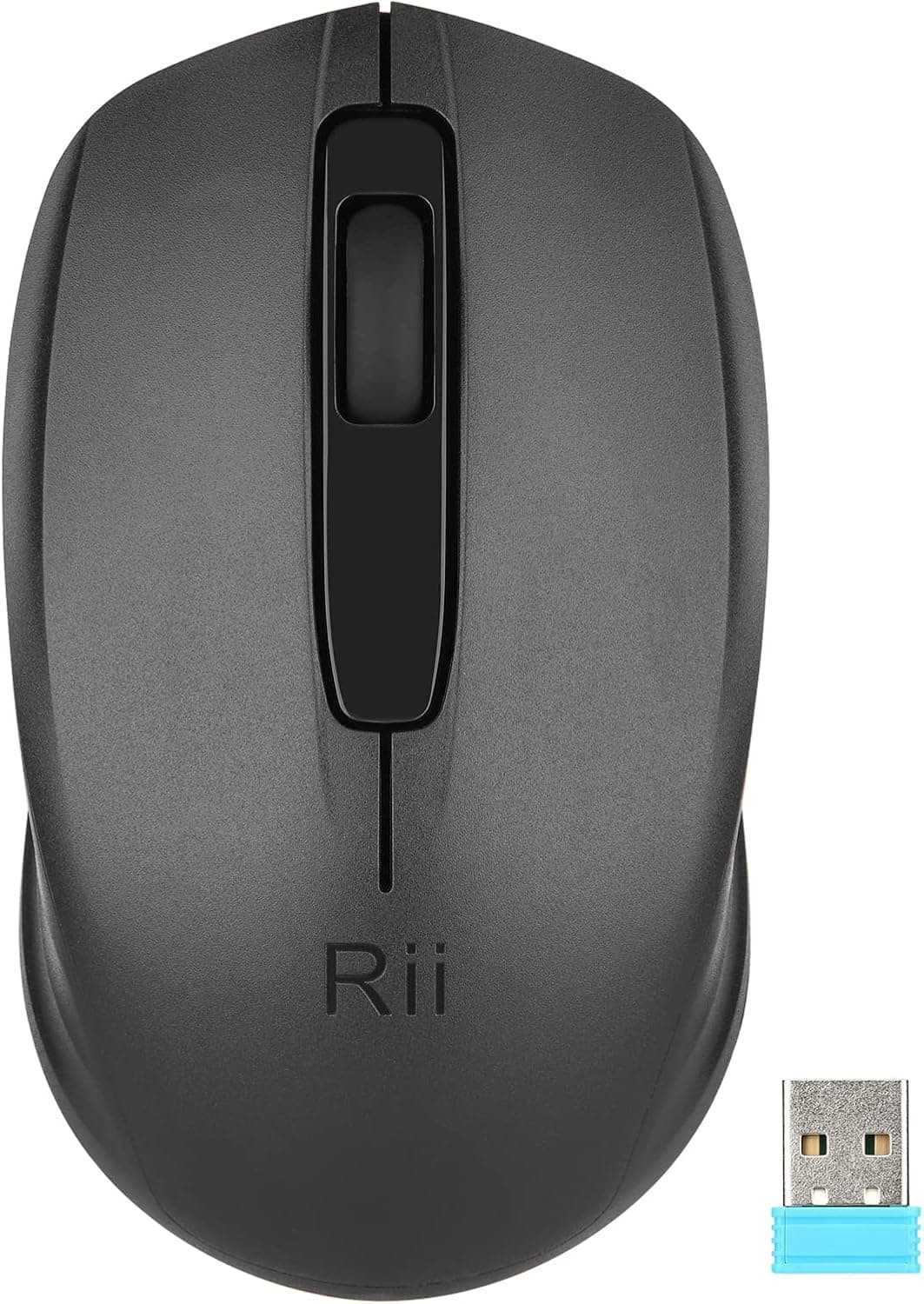Rii Rato sem fios RM100+, para PC, portátil, Windows, escritório. 1000 dpi. Inclui recetor USB (preto)