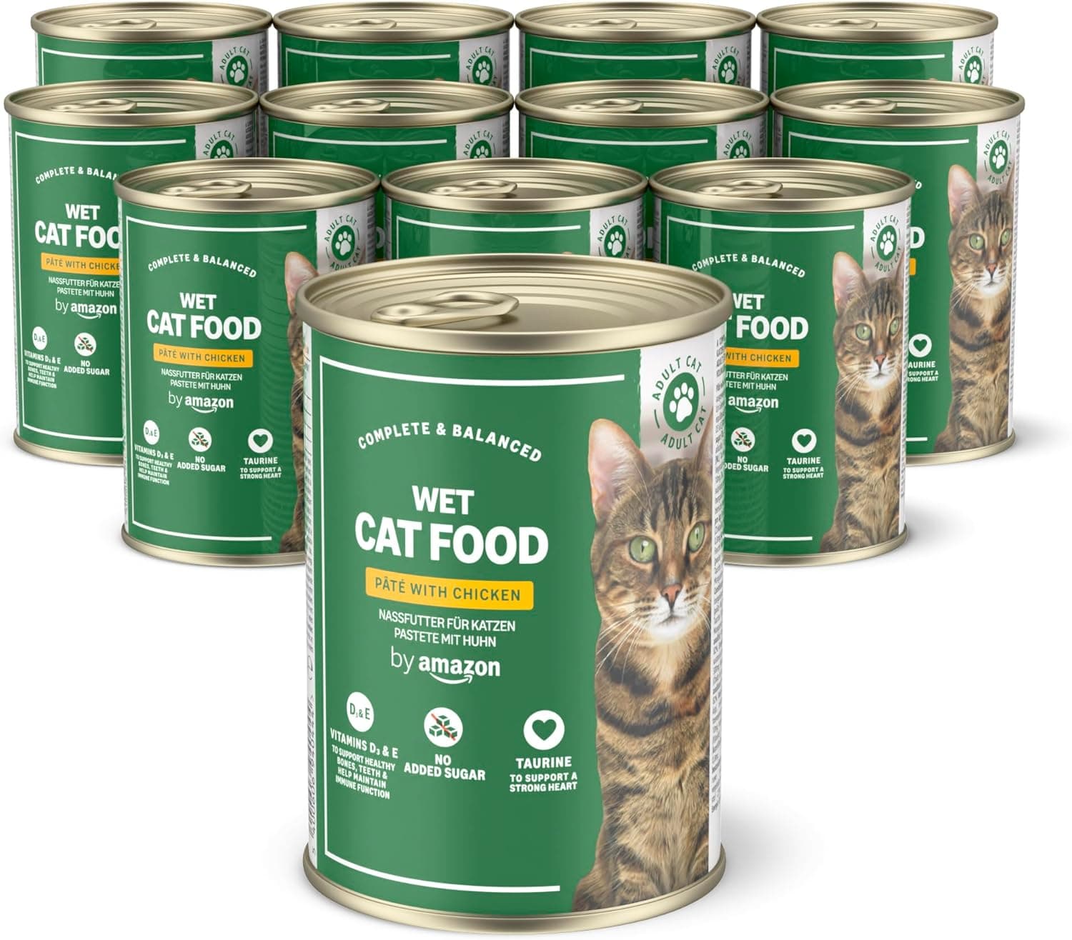 by Amazon Comida húmida para gatos, lata de frango, embalagem de 12