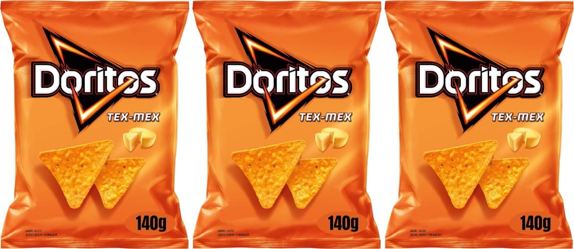 Doritos Tex Mex, nachos com sabor a queijo, 140 g x 3