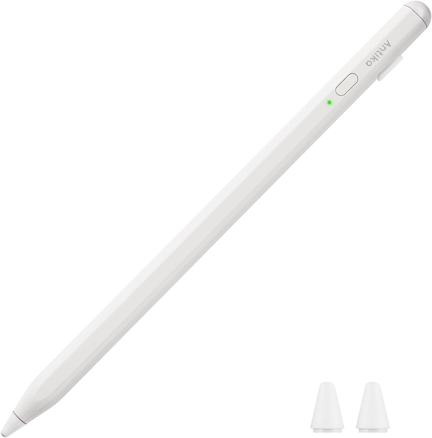 Stylus Pen, Active Stylus Pen compatível para iOS e Android telemóveis, lápis ótico recarregável com ecrã táctil duplo, para Apple/Samsung Tablet, branco