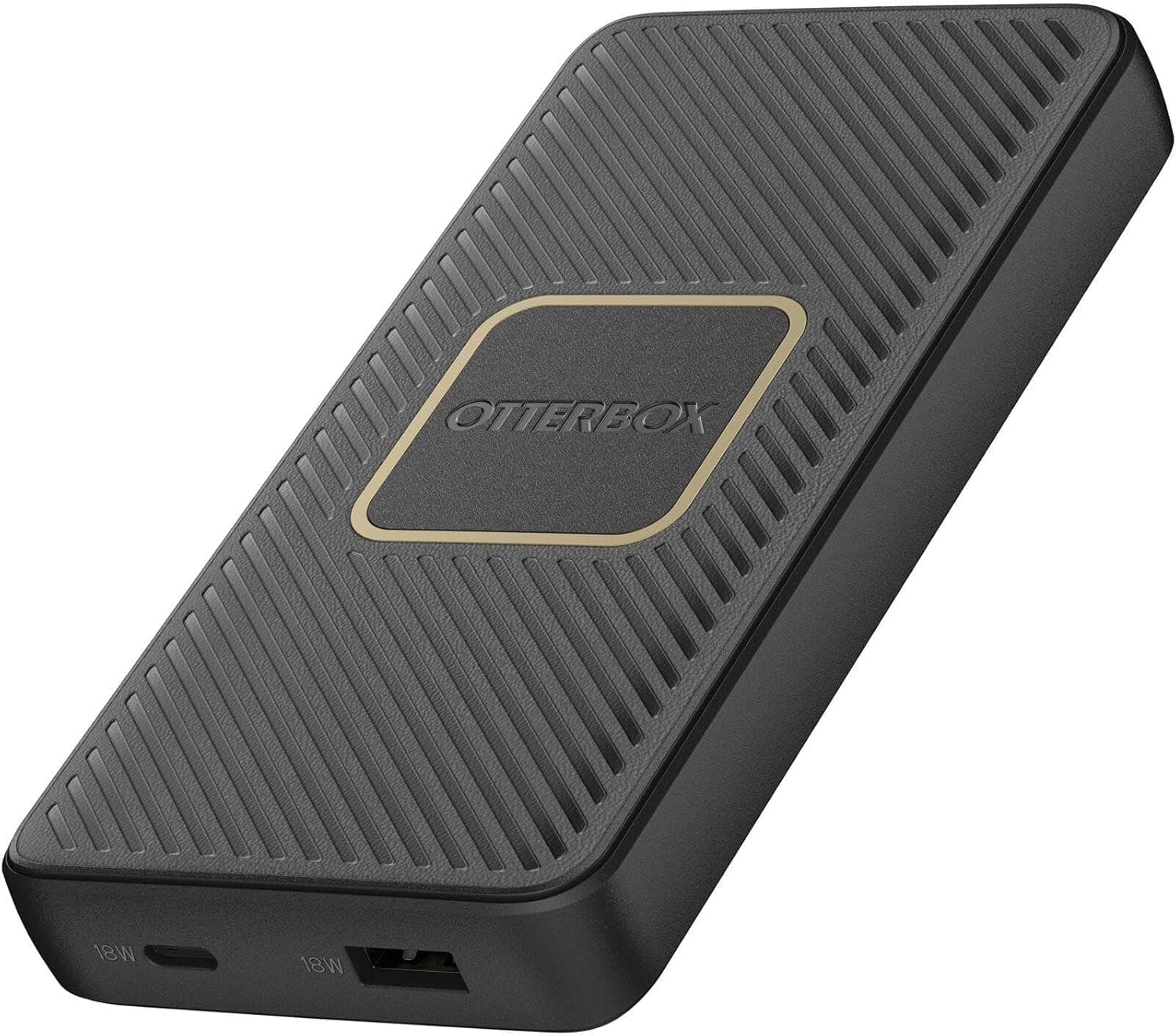 Otterbox Power Bank, carregador Qi 10 W sem fios de carregamento rápido, de 10 000 mAh com portas USB-A 18 W e USB-C 18 W, indicador de carregamento LED, fino, resistente a quedas, preto