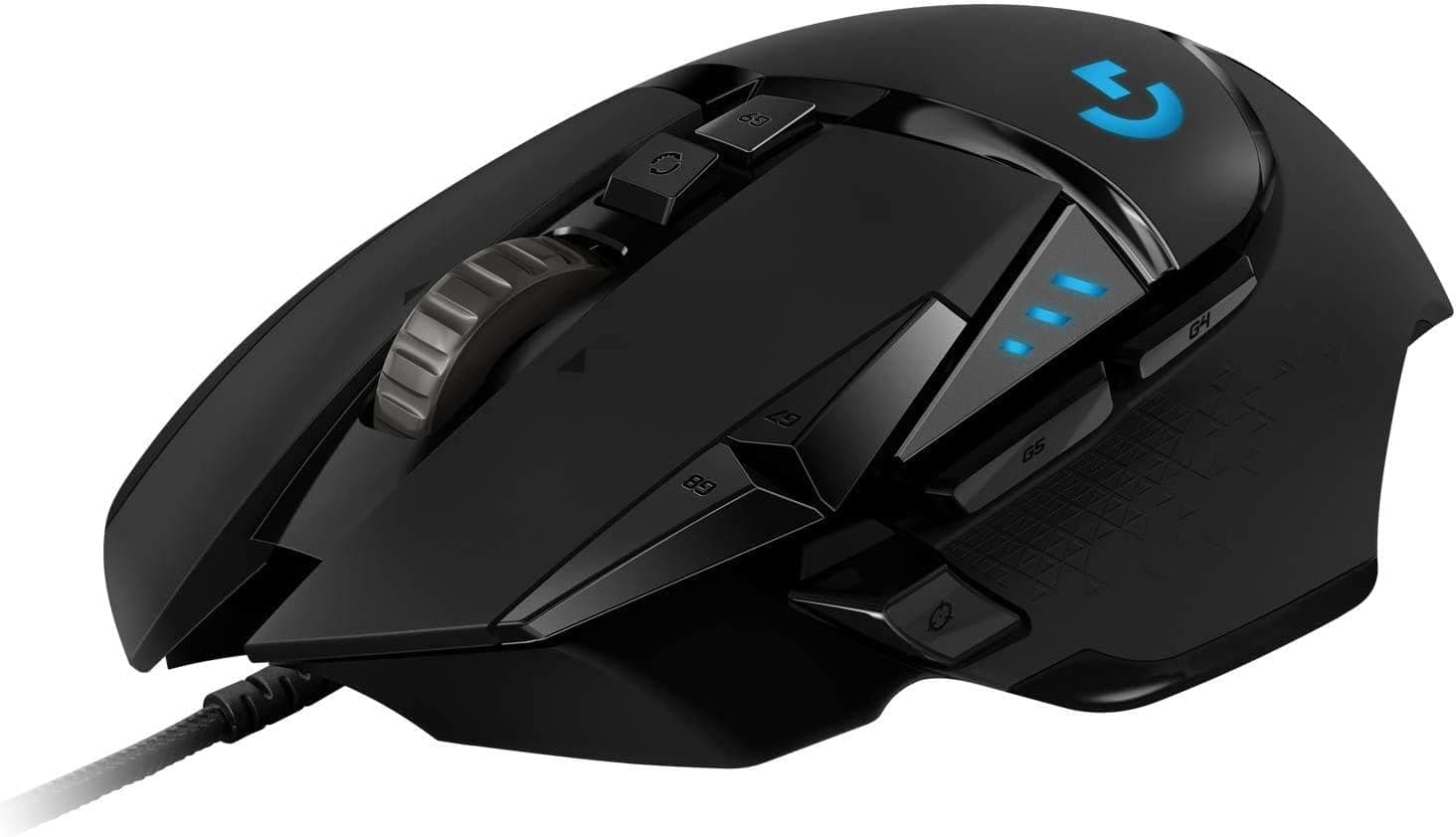Rato gaming com fio de alto desempenho Logitech G 502 HERO, HERO 25K Captor, 25.600 DPI, RGB, peso personalizável, 11 botões programáveis, memória integrada, PC/Mac - Preto