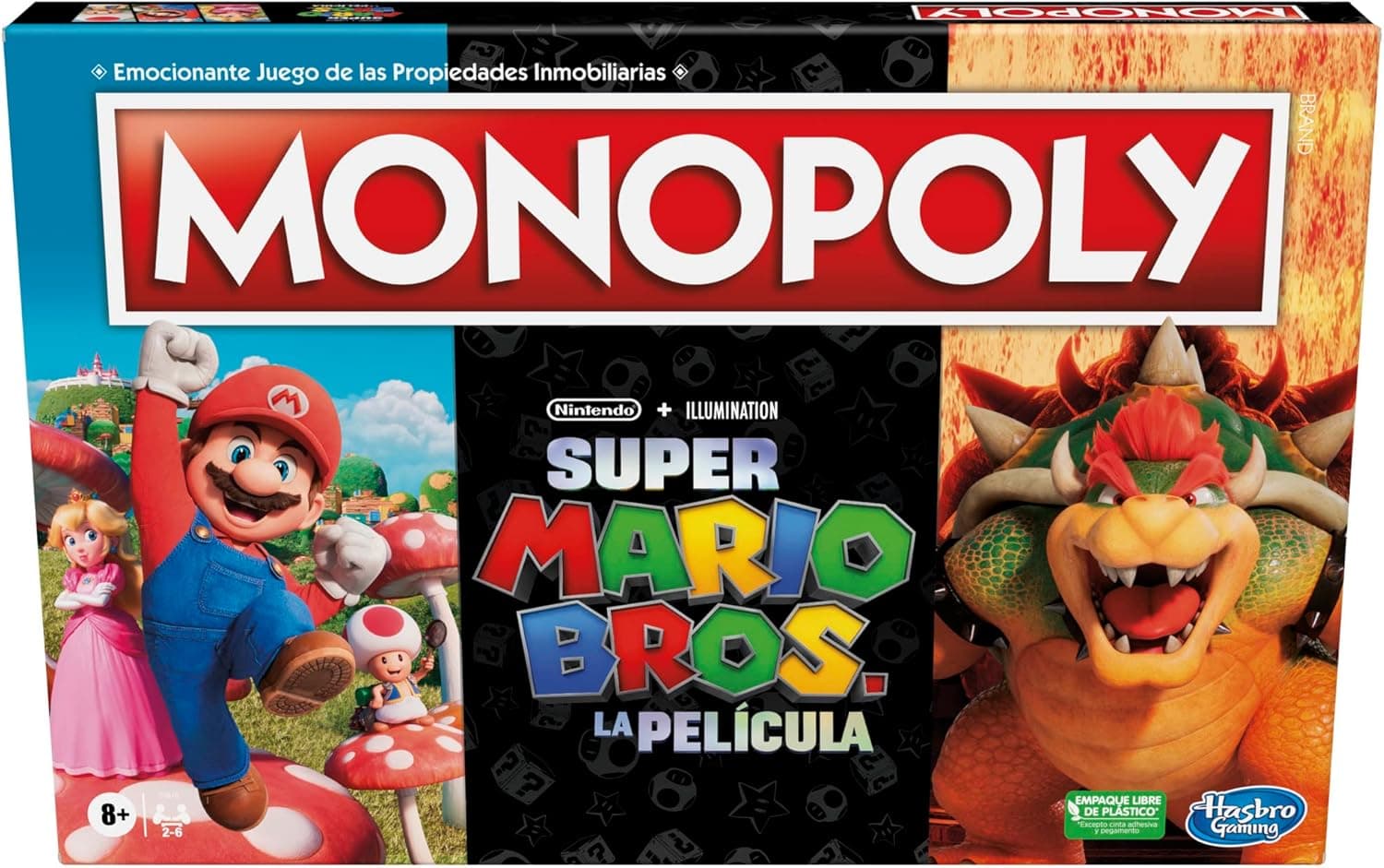 Hasbro - Jogo de mesa monopoly baseado no filme The Super Mario Bros - inclui token de bowser