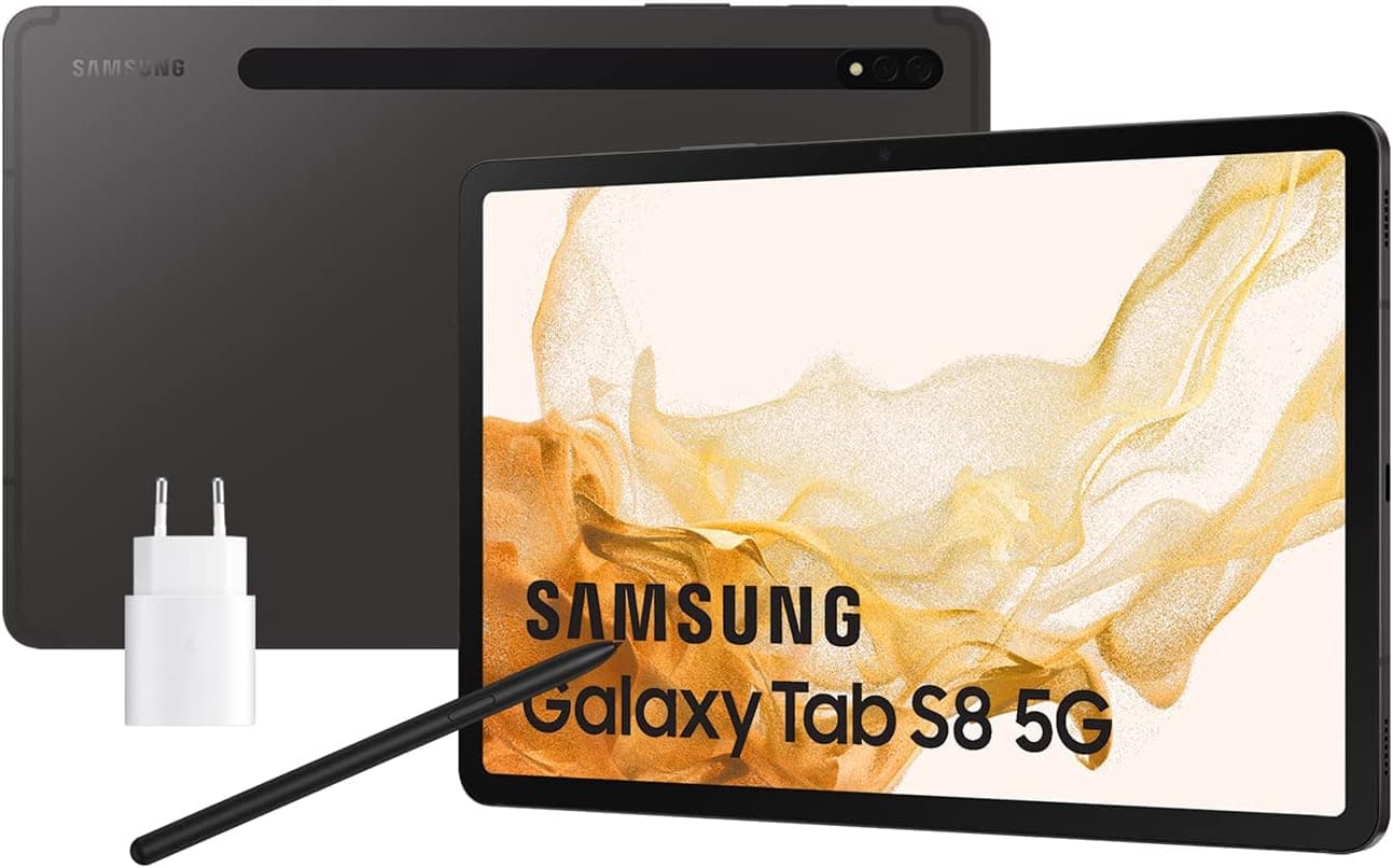 Samsung Galaxy Tab S8 com carregador, Tablet de 11" (8 GB de RAM, 256 GB de armazenamento, 5G, Android 12)