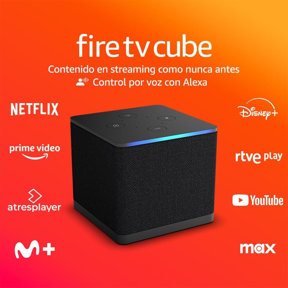 Amazon Fire TV Cube (última geração) | Reprodutor de multimédia de streaming com controlo de voz via Alexa, Wi-Fi 6E e Ultra HD 4K través de Alexa, Wi-Fi 6E y Ultra HD 4K