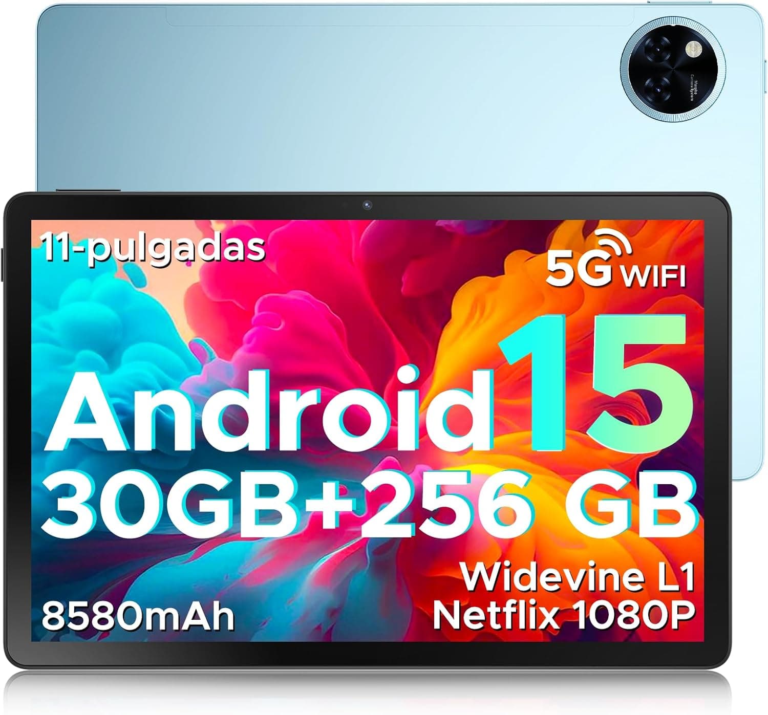 DOOGEE U11 Pro Android 15 Tablet de 11 polegadas, 30 GB RAM+256 GB ROM/2TB TF, Tablet Gaming Octa-Core, HD IPS 90 Hz, bateria de 8580 mAh, WiFi 5/Widevine L1/ Netflix 108080808080 P / 13 MP; +5 MP