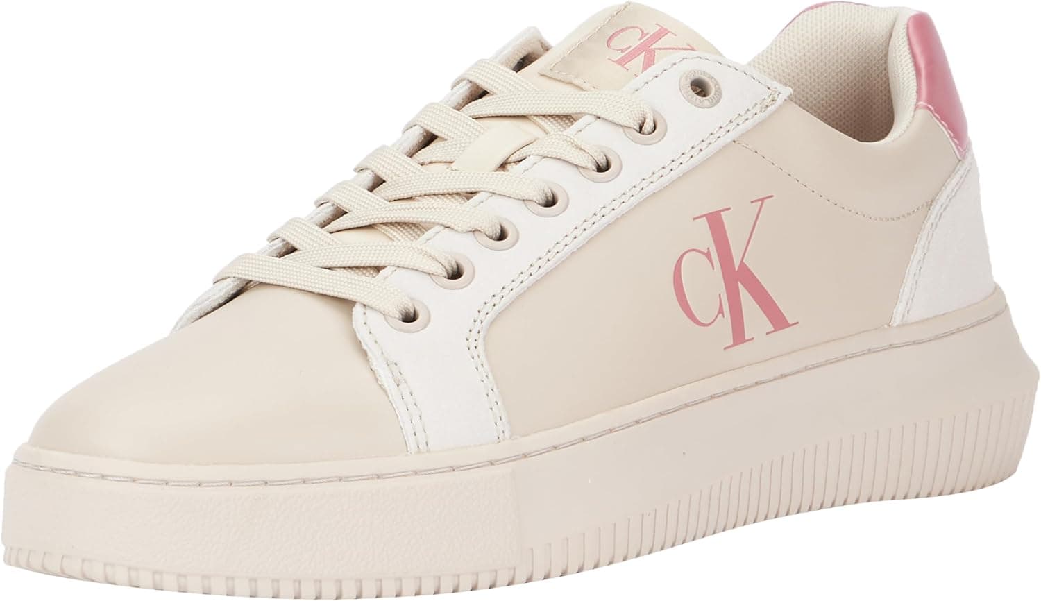 Calvin Klein Sneaker com sola sola de mulher Chunky de pele