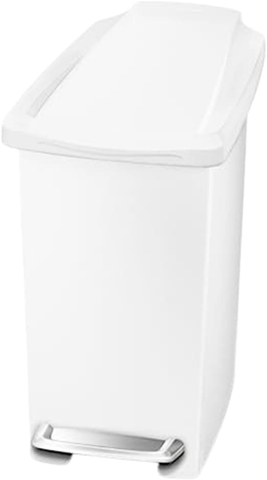 simplehuman CW1332 caixote do lixo com pedal, plástico branco, 10 L