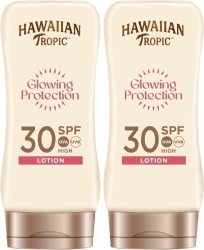 Hawaiian Tropic Satin Protection Ultra Radiance | Leite solar SPF 30 com aroma tropical para corpo, 180 ml