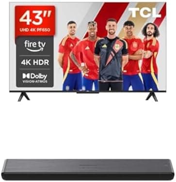 TCL 43PF650 43 Polegadas 4K Ultra HD Smart LED Fire TV S45HE Barra de Som